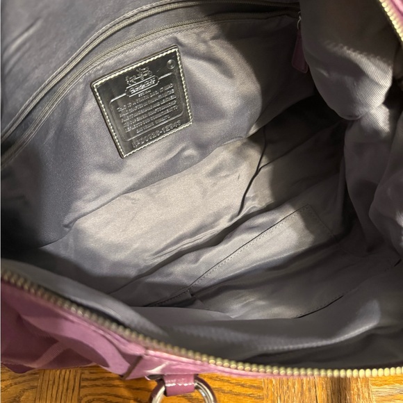 Coach Madison Sabrina Satchel Handbag in Purple Op Art *Flawed* - Picture 8 of 15